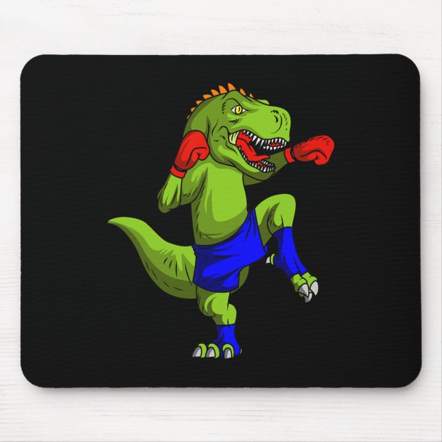Muay Thai Mma Fighter T-rex Mixed Martial Art Comt Mouse Pad (Front)