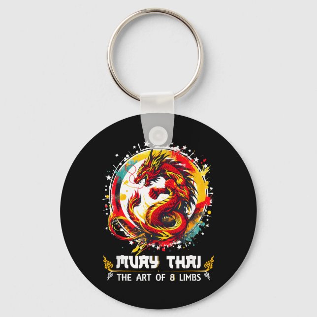 Muay Thai MMA Thai Boxing Training Eight Limbs Key Ring (Front)