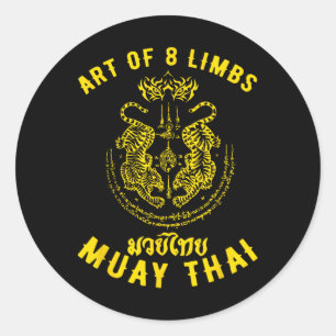 Muay Thai Mma Tiger Art Of 8 Limbs Kickboxing _2 Classic Round Sticker