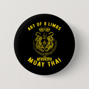 Muay Thai Mma Tiger Art Of 8 Limbs Kickboxing 6 Cm Round Badge