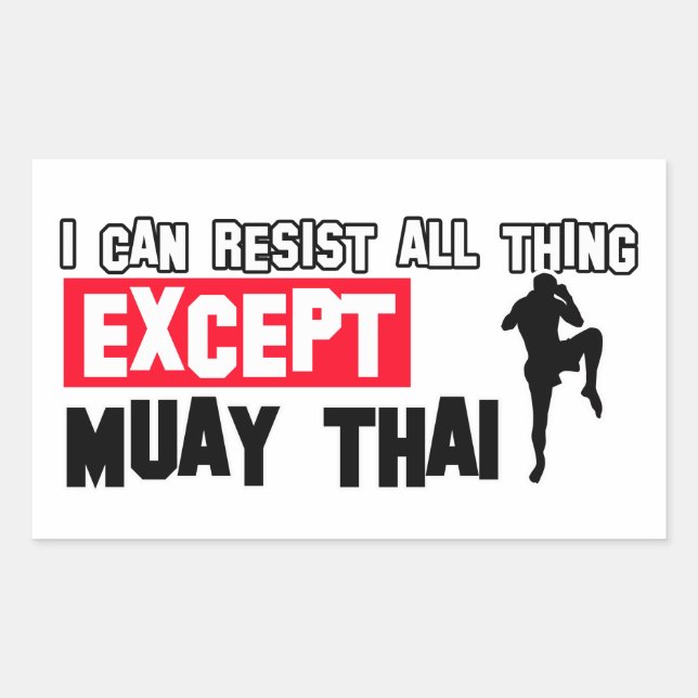 muay thai mrtial design rectangular sticker (Front)