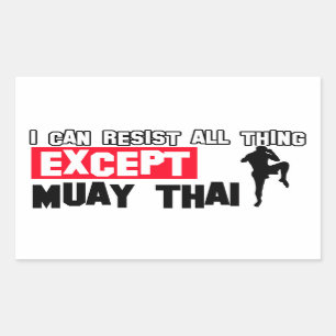 muay thai mrtial design rectangular sticker