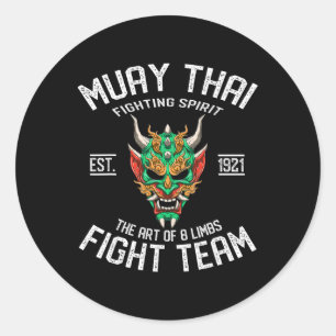 Muay Thai Oni Fight Team - Kickboxing Classic Round Sticker
