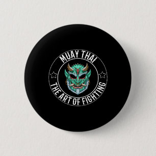 Muay Thai Oni - Thai Boxing And Kickboxing _1 6 Cm Round Badge