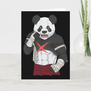 Muay Thai Panda Kickboxing Fighter _1 Card