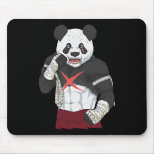 Muay Thai Panda Kickboxing Fighter _1 Mouse Pad