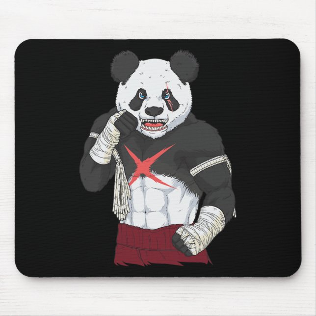 Muay Thai Panda Kickboxing Fighter _1  Mouse Pad (Front)