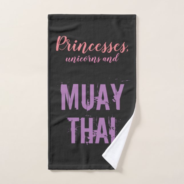 Muay Thai - princesses and unicorns Hand Towel (Hand Towel)