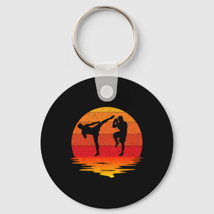 Muay Thai Retro Vintage Martial Arts Combat Boxing Key Ring