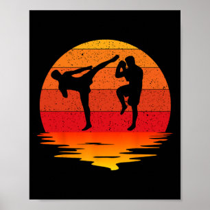Muay Thai Retro Vintage Martial Arts Combat Boxing Poster