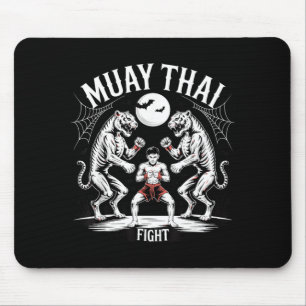 Muay Thai Sak Yant Tiger Halloween Kick Boxing MMA Mouse Pad