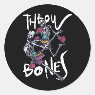 Muay Thai Skeleton - Thai Boxing And Kickboxing  Classic Round Sticker