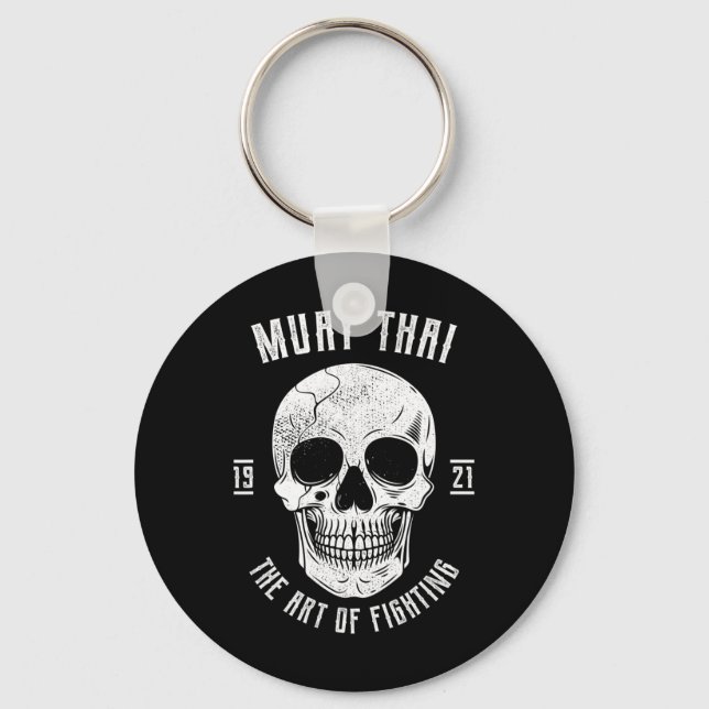 Muay Thai Skull - Thai Boxing And Kickboxing  Key Ring (Front)