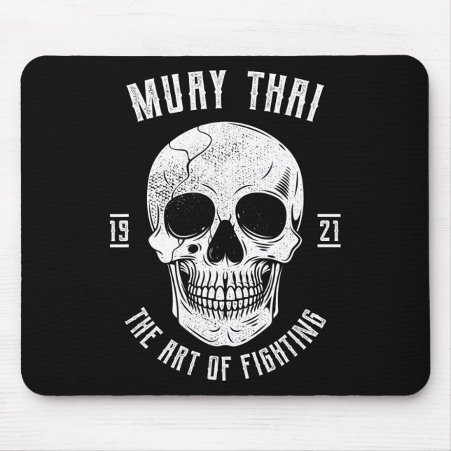 Muay Thai Skull - Thai Boxing And Kickboxing  Mouse Pad (Front)