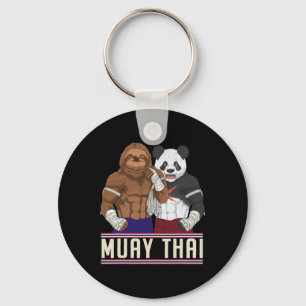 Muay Thai Sloth Panda Kickboxing Fighter  Key Ring
