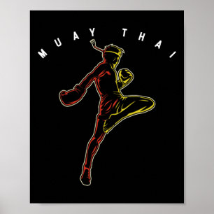 Muay Thai Sports Fighter Mma Thailand Boxing Marti Poster