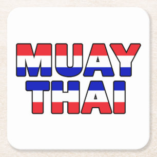Muay Thai Square Paper Coaster