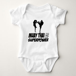 Muay Thai Superpower Designs Baby Bodysuit
