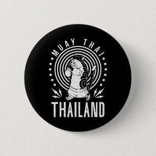 Muay Thai Thailand Fist Ring Knee Fighter Techniqu 6 Cm Round Badge