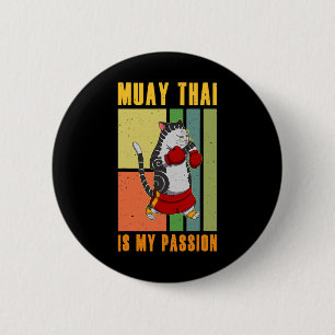 Muay Thai Thailand Fist Ring Knee Fighter Techniqu 6 Cm Round Badge