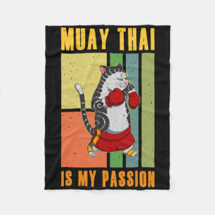Muay Thai Thailand Fist Ring Knee Fighter Techniqu Fleece Blanket