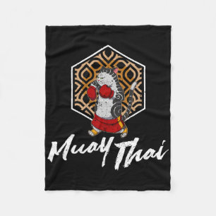 Muay Thai Thailand Fist Ring Knee Fighter Techniqu Fleece Blanket