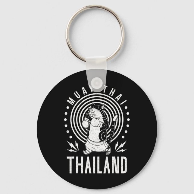 Muay Thai Thailand Fist Ring Knee Fighter Techniqu Key Ring (Front)