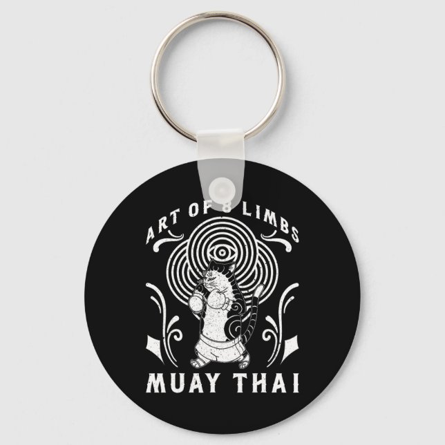 Muay Thai Thailand Fist Ring Knee Fighter Techniqu Key Ring (Front)
