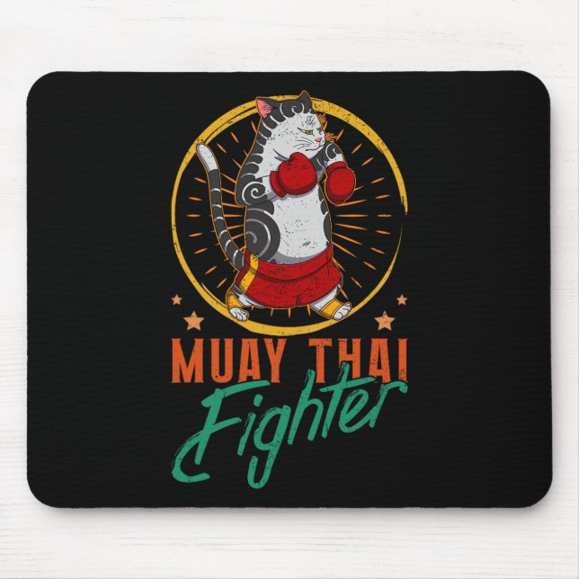 Muay Thai Thailand Fist Ring Knee Fighter Techniqu Mouse Pad (Front)