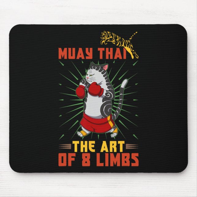 Muay Thai Thailand Fist Ring Knee Fighter Techniqu Mouse Pad (Front)