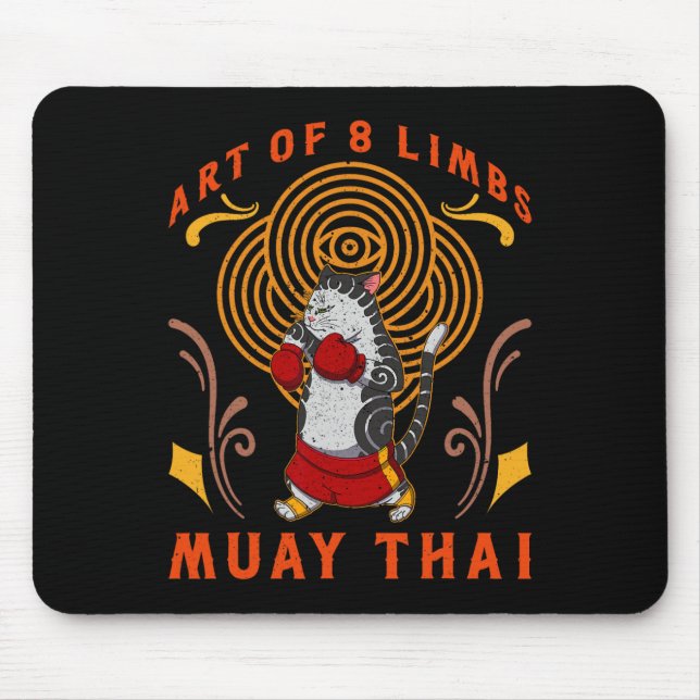 Muay Thai Thailand Fist Ring Knee Fighter Techniqu Mouse Pad (Front)