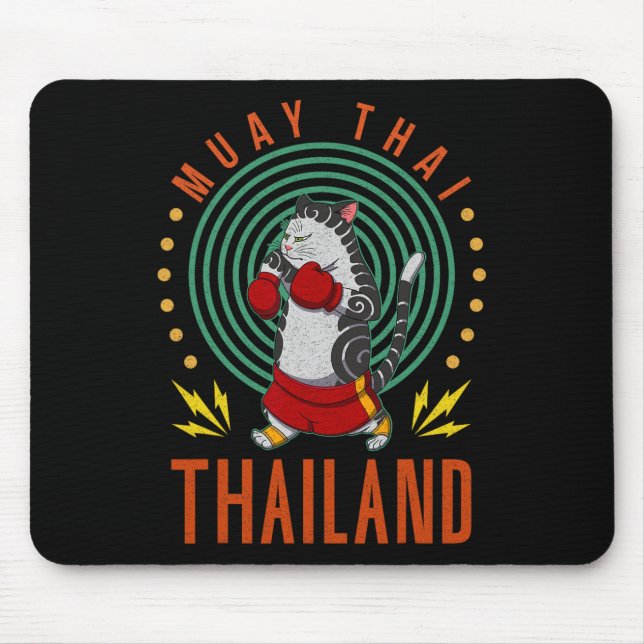 Muay Thai Thailand Fist Ring Knee Fighter Techniqu Mouse Pad (Front)