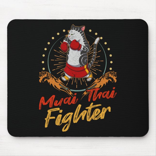 Muay Thai Thailand Fist Ring Knee Fighter Techniqu Mouse Pad (Front)