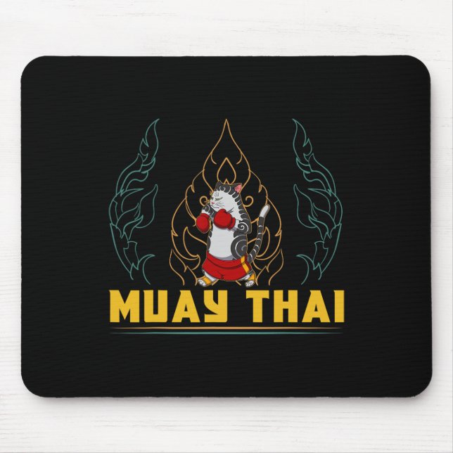 Muay Thai Thailand Fist Ring Knee Fighter Techniqu Mouse Pad (Front)