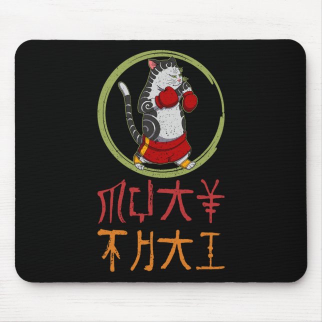Muay Thai Thailand Fist Ring Knee Fighter Techniqu Mouse Pad (Front)