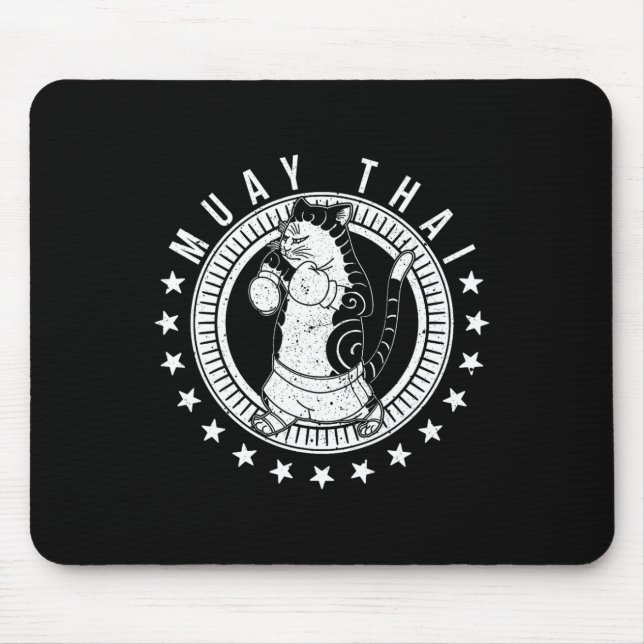 Muay Thai Thailand Fist Ring Knee Fighter Techniqu Mouse Pad (Front)