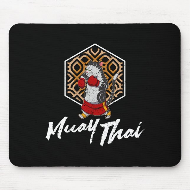 Muay Thai Thailand Fist Ring Knee Fighter Techniqu Mouse Pad (Front)