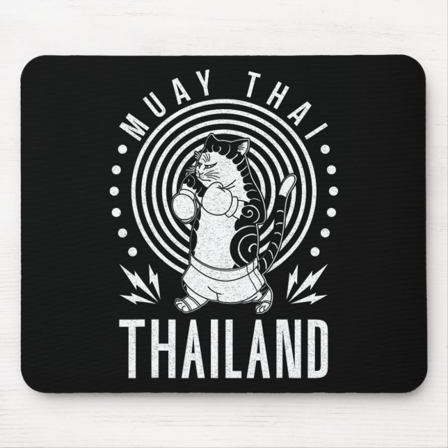 Muay Thai Thailand Fist Ring Knee Fighter Techniqu Mouse Pad (Front)