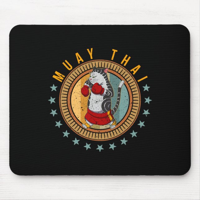 Muay Thai Thailand Fist Ring Knee Fighter Techniqu Mouse Pad (Front)