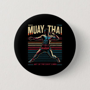 Muay Thai Thailand Kickboxing Mma Fighter Vintage 6 Cm Round Badge
