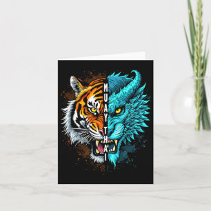 Muay Thai Tiger Dragon Fusion Art  Card