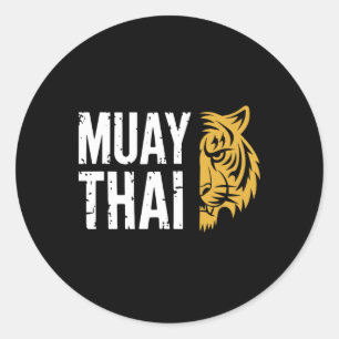 Muay Thai Tiger Martial Arts Fighter  Classic Round Sticker