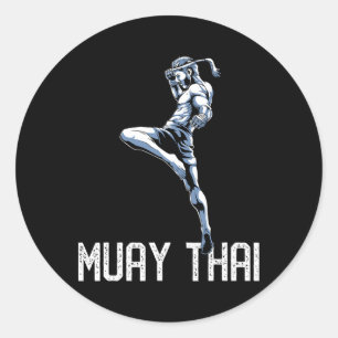 Muay Thai Tiger - Nak Muay, Kickboxing Gift Classic Round Sticker