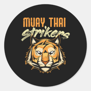 Muay Thai Tiger Thai Boxing Thailand Kickboxing _2 Classic Round Sticker