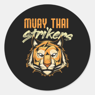 Muay Thai Tiger Thai Boxing Thailand Kickboxing  Classic Round Sticker