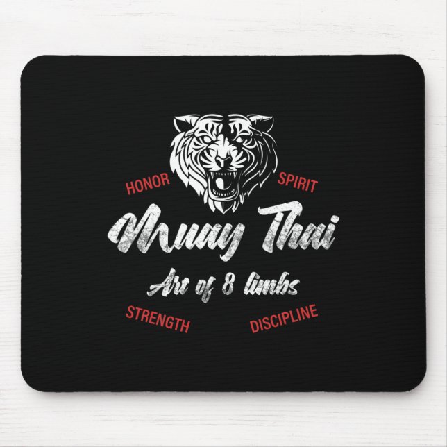 Muay Thai Tiger - Tiger Thai Boxing And Kickboxing Mouse Pad (Front)