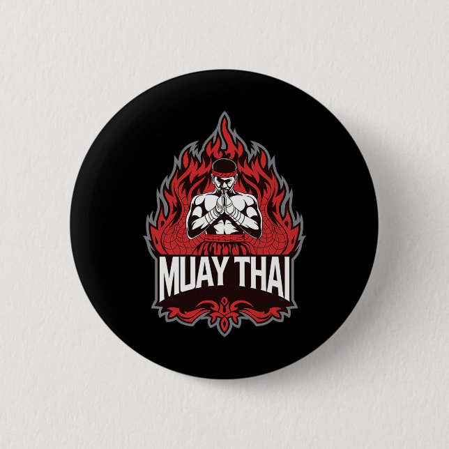 Muay Thai - Traditional Thai Boxing  6 Cm Round Badge (Front)