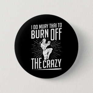 Muay Thai Training Fighter Kickboxing Beginner Box 6 Cm Round Badge