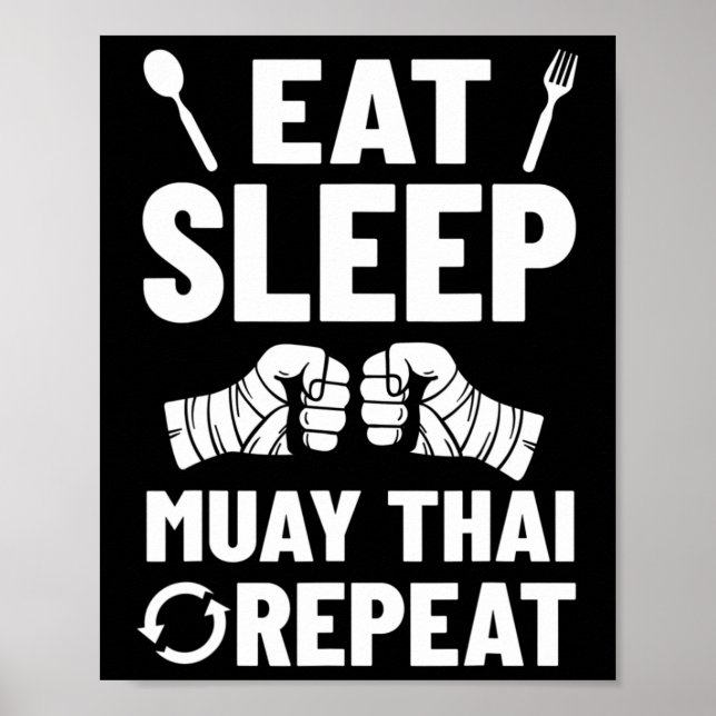 Muay Thai Training Fighter Kickboxing Beginner Box Poster (Front)