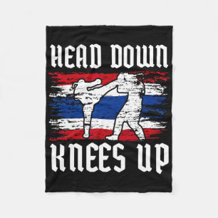Muay Thai Training Martial Art Sports Head Down Kn Fleece Blanket